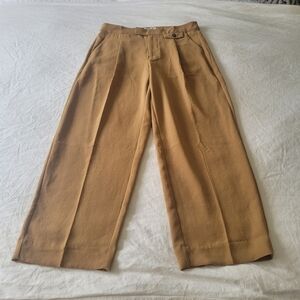 Madewell Pleated Wideleg Pants Womens Size 8 Highwaist Golden Tan NWT